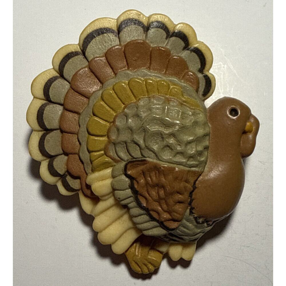 Vintage Hallmark Thanksgiving Brown Turkey Pin E13